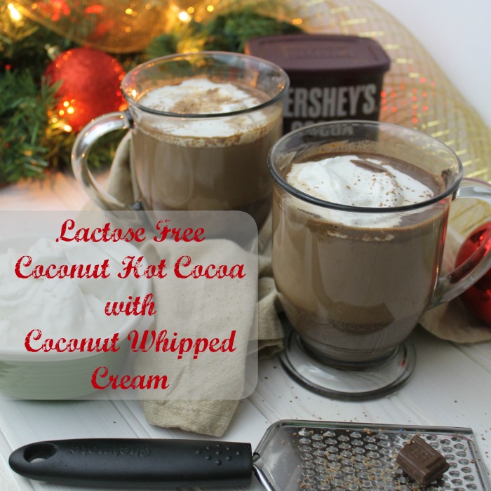 Lactose Free Coconut Hot Cocoa with Coconut Whipped Cream